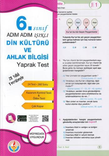 6.Sınıf Din Kültürü ve Ahlak Bilgisi Yaprak Test  Frontansicht 1