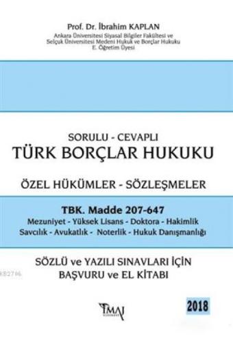 2018 Sorulu - Cevaplı Borçlar Hukuku Özel Hükümler Sözleşmeler  Frontansicht 1