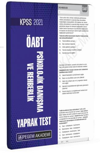2021 KPSS ÖABT Psikolojik Danışma ve Rehberlik Yaprak Test  Frontansicht 1