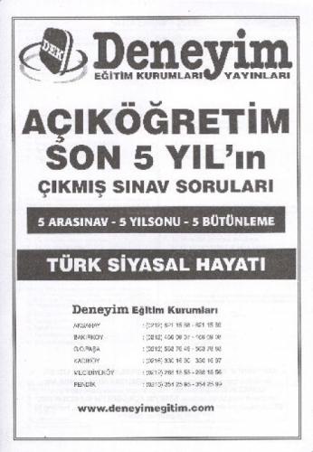 3. Sınıf Kamu Yönetimi| Türk Siyasal Hayatı; Çıkmış Sınav Soruları  Frontansicht 1