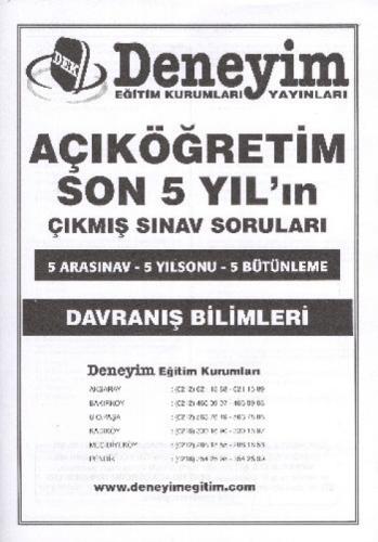 AÖF 1. Sınıf Önlisans Dersleri| Davranış Bilimleri; Çıkmış Sınav Soruları  Frontansicht 1