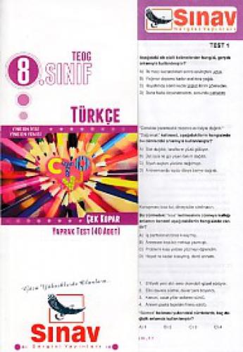 8. Sınıf Türkçe Çek Kopar Yaprak Test (40 Adet)  Frontansicht 1