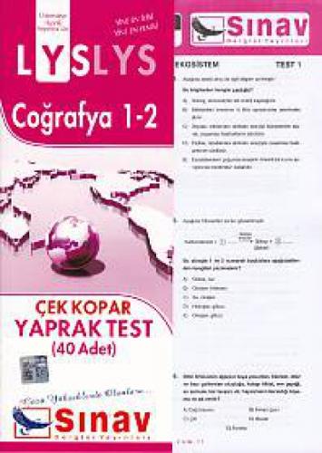 LYS Coğrafya 1-2 Çek Kopar Yaprak Test (40 Adet)  Frontansicht 1