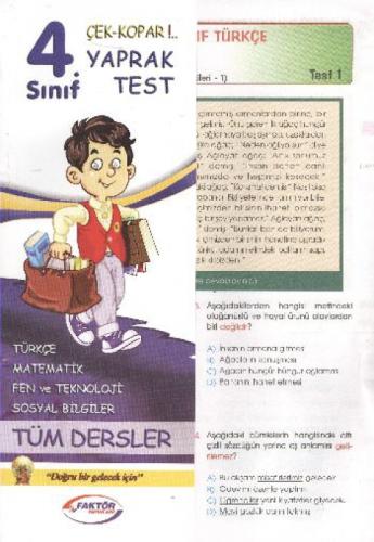 4. Sınıf Tüm Dersler Yaprak Testler  Frontansicht 1