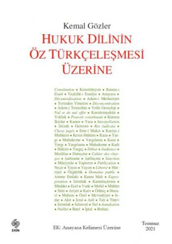 Hukuk Dilinin Öz Türkçeleşmesi Üzerine  Frontansicht 1