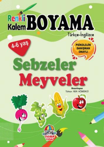 Sebzeler Meyveler - Renkli Kalem Boyama  Frontansicht 1