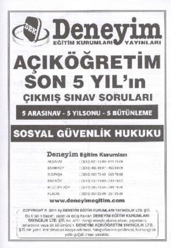 Sosyal Güvenlik Hukuku; 1. Sınıf Adalet Meslek Çıkmış Sınav Soruları  Frontansicht 1