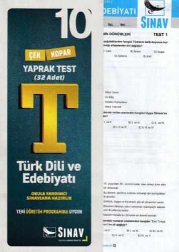 10. Sınıf Türk Dili ve Edebiyatı Yaprak Test  Frontansicht 1