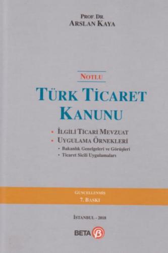 Notlu Türk Ticaret Kanunu  Frontansicht 1
