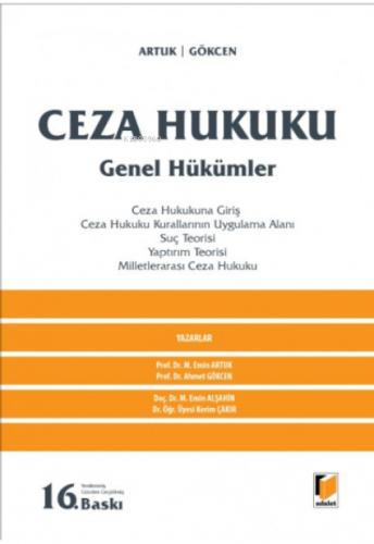 Ceza Hukuku Genel Hükümler  Frontansicht 1