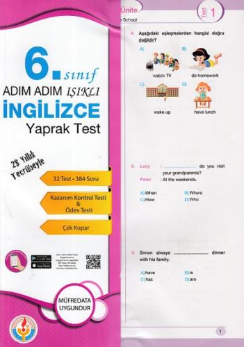 6.Sınıf İngilizce Yaprak Test  Frontansicht 1