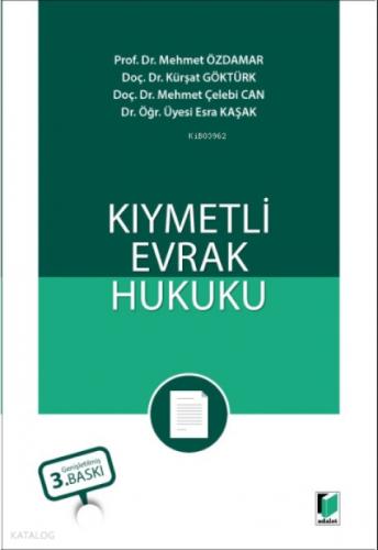 Kıymetli Evrak Hukuku  Frontansicht 1
