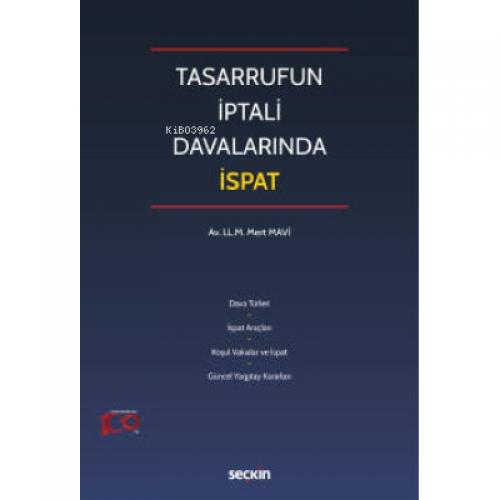 Tasarrufun İptali Davalarında İspat  Frontansicht 1