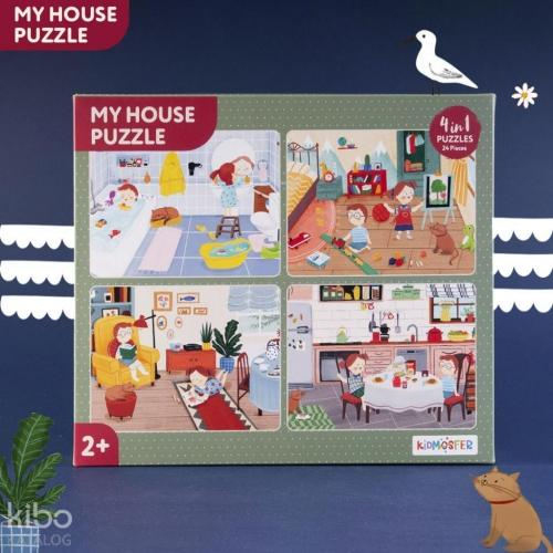 My House / Evin Bölümleri 4'ü 1 Aradada Puzzle (Yapboz) 6*4 Parça  Frontansicht 1