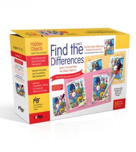 Find the Differences-2 (Level 2) - Search, Find and Mark the Hidden Objects-2 - Ages 2-5  Frontansicht 1