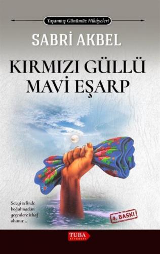 Kırmızı Güllü Mavi Eşarp  Frontansicht 1