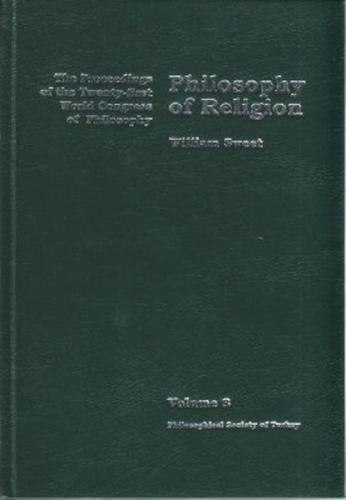 Philosophy of Religion  Frontansicht 1