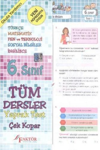 6. Sınıf Tüm Dersler Yaprak Testler  Frontansicht 1