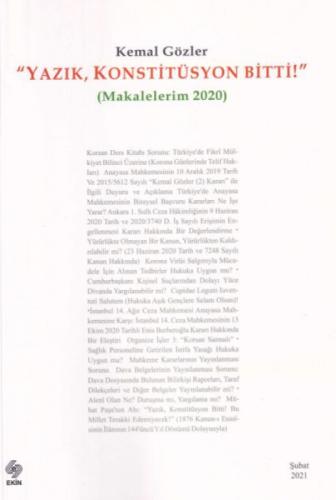 Yazık Konstitüsyon Bitti (Makalelerim 2020)  Frontansicht 1
