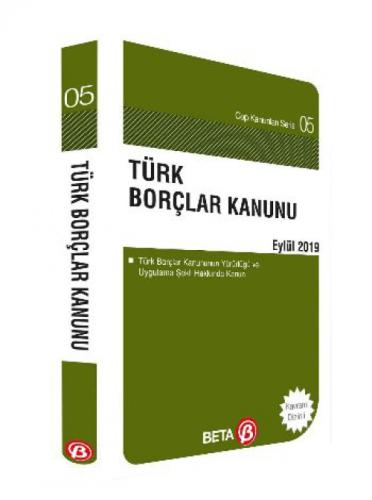 Türk Borçlar Kanunu Eylül 2019  Frontansicht 1