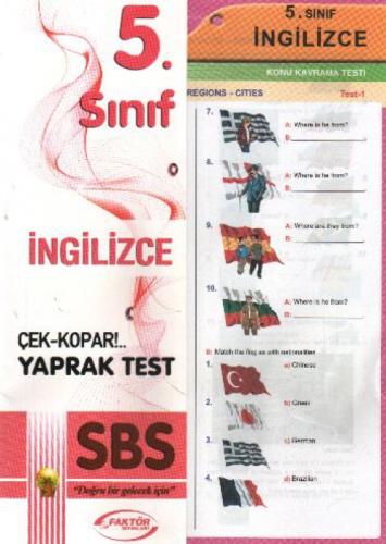 5. Sınıf İngilizce Yaprak Testler  Frontansicht 1