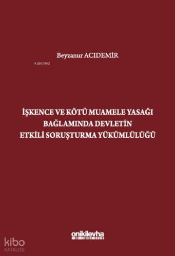 İşkence ve Kötü Muamele Yasağı Bağlamında Devletin Etkili Soruşturma Yükümlülüğü  Frontansicht 1
