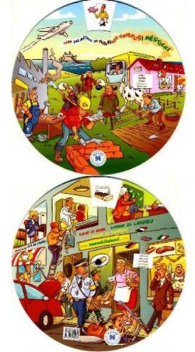 Kelime Çarkı - İş Hayatı ve Meslekler (İngilizce, İspanyolca, Almanca, Fransızca, İtalyanca); Multilingual Vocabulary Wheels - At Work  Frontansicht 1