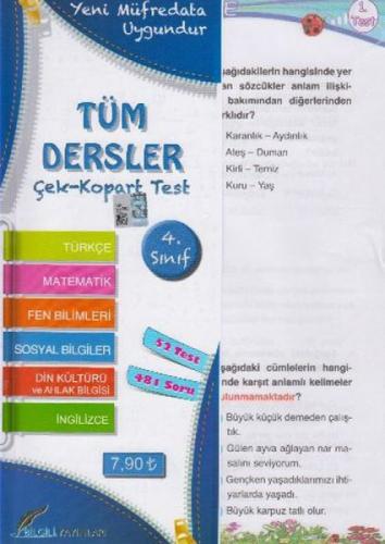 4.Sınıf Tüm Dersler Çek Kopart Yaprak Test  Frontansicht 1