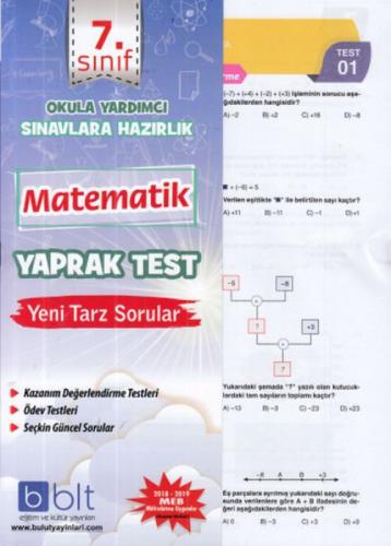 7. Sınıf Matematik Yaprak Test  Frontansicht 1