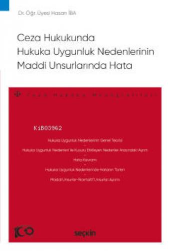 Ceza Hukukunda Hukuka Uygunluk Nedenlerinin Maddi Unsurlarında Hata  Frontansicht 1