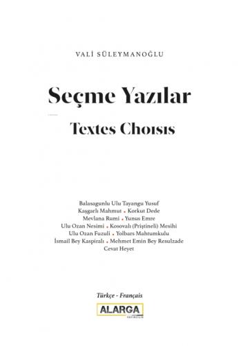 Seçme Yazılar - Textes Choisis  Frontansicht 1
