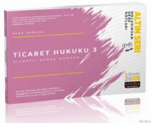 Ticaret Hukuku3 (Kıymetli Evrak Hukuku) Hocasından Ders Notları  Frontansicht 1