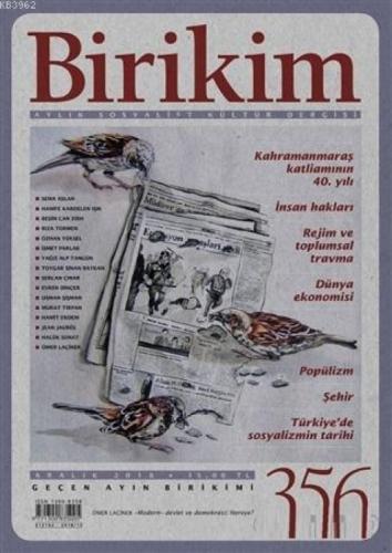 Birikim Aylık Sosyalist Kültür Dergisi Sayı: 356 Aralık 2018  Frontansicht 1