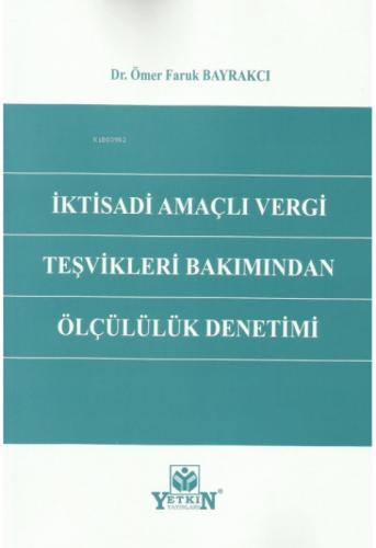İktisadi Amaçlı Vergi Teşvikleri Bakımından Ölçülü  Frontansicht 1