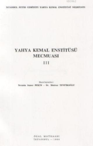 Yahya Kemal Enstitüsü Mecmuası 3  Frontansicht 1