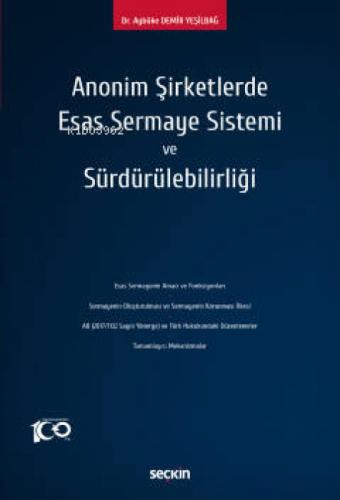 Anonim Şirketlerde Esas Sermaye Sistemi ve Sürdürülebilirliği  Frontansicht 1