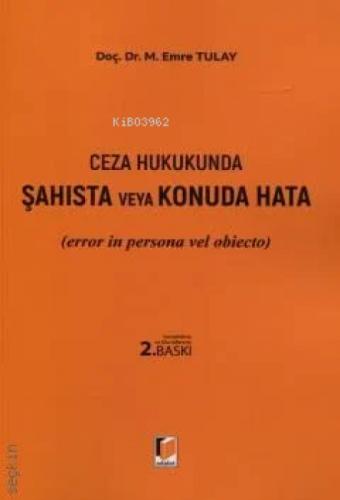 Ceza Hukukunda Şahısta veya Konuda Hata;(error in persona vel obiecto)  Frontansicht 1