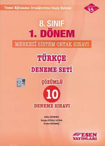 8. Sınıf 1. Dönem Türkçe Deneme Seti Çözümlü 10 Deneme Sınavı  Frontansicht 1