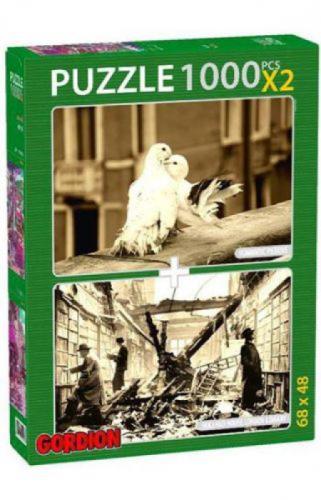 Romantıc Pıgeons London Lıbrar Puzzle Takım  Frontansicht 1