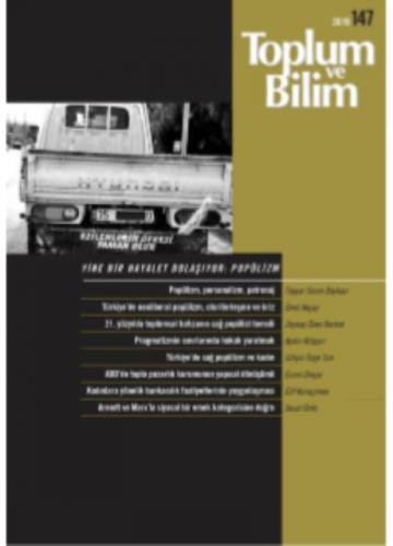 Toplum ve Bilim Dergisi Sayı 147 - 2019  Frontansicht 1