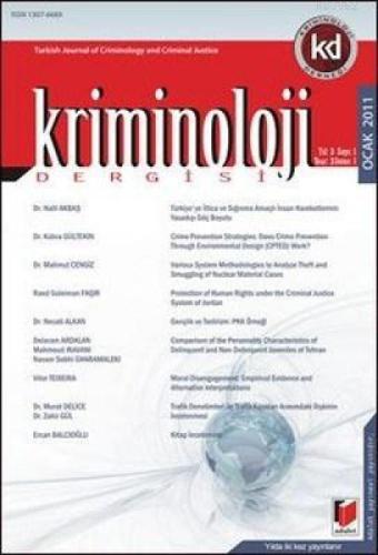 Kriminoloji Dergisi (2011) Yıl: 3 Sayı: 1  Frontansicht 1