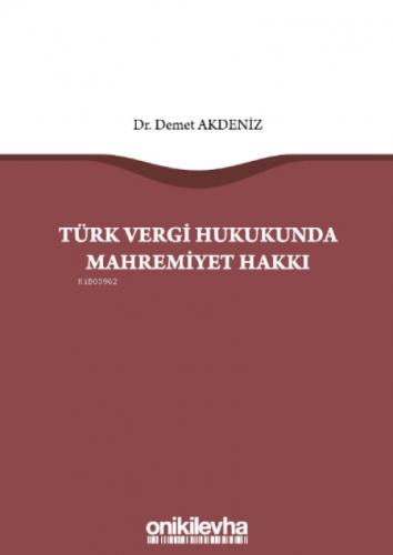 Türk Vergi Hukukunda Mahremiyet Hakkı  Frontansicht 1