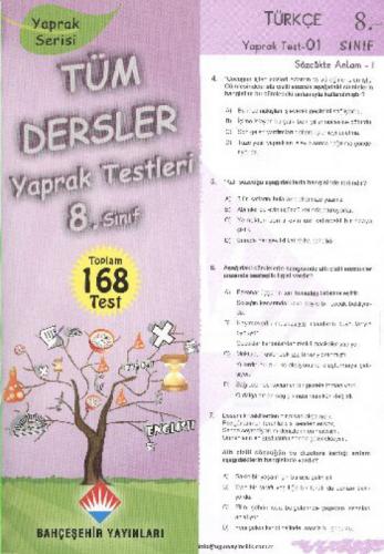 Tüm Dersler Yaprak Testleri 8. Sınıf  Frontansicht 1