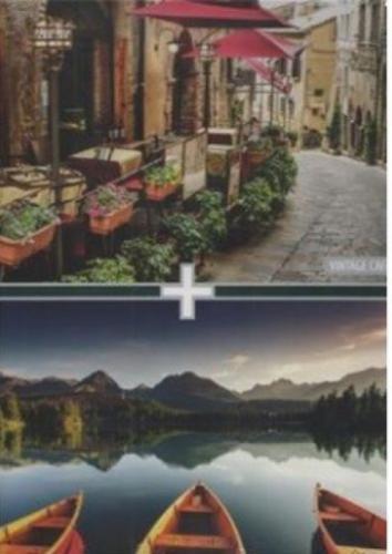 Vintage Cafe Montain Lake 2 X 1000 Puzzle  Frontansicht 1