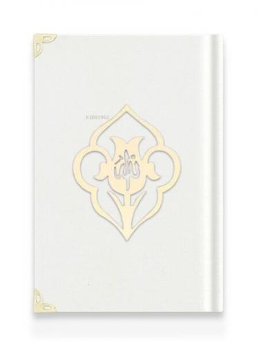 Cep Boy Kadife Kuran-ı Kerim (Beyaz, Güllü, Mühürlü)  Frontansicht 1