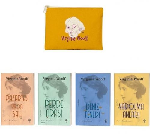 Sarı Eskitme Desenli Clutch - Cüzdan Hediyeli - Virginia Woolf Seti - 4 Kitap Takım  Frontansicht 1