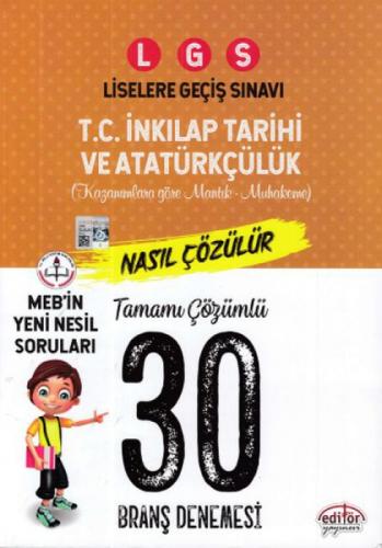 Editör Yayınları 8. Sınıf LGS T.C. İnkılap Tarihi ve Atatürkçülük Mantık ve Muhakeme Soruları Nasıl Sorulur Tamamı Çözümlü 30 Branş  Frontansicht 1