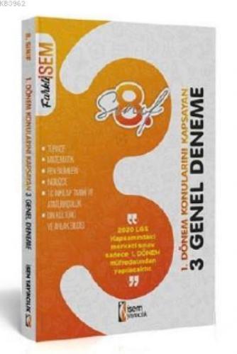 İsem 2020 LGS Farklı İsem 8.Sınıf 1 Dönem Konularını Kapsayan 3 Genel Deneme  Frontansicht 1