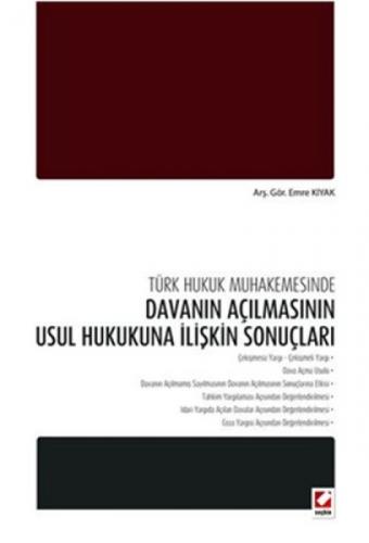 Türk Hukuk Muhakemesinde Davanın Açılmasının Usul Hukukuna İlişkin Sonuçları  Frontansicht 1