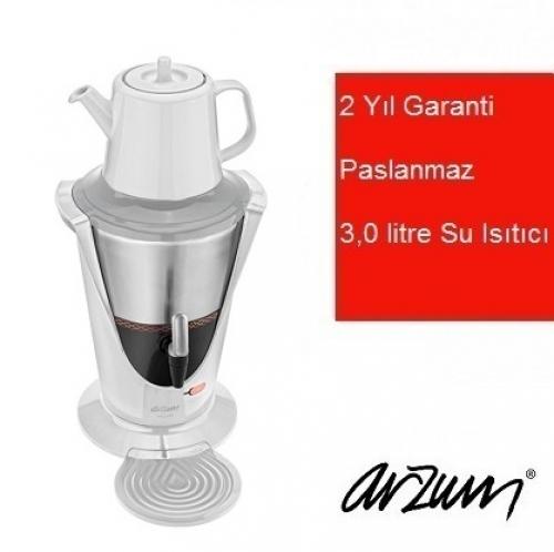 Arzum AR 3011 Porselen Demlikli Semaver - Beyaz  Frontansicht 1